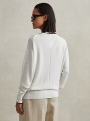 Reiss Carly Strickjacke aus Wollmischung mit Kontrastborte - Bild 5 von 6