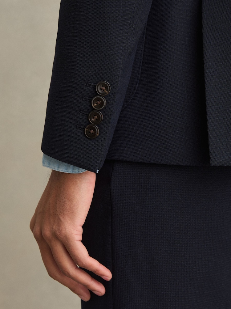 Marineblauw - Reiss Belmont slim fit colbert met dubbele rij knopen - Image 4 of 8