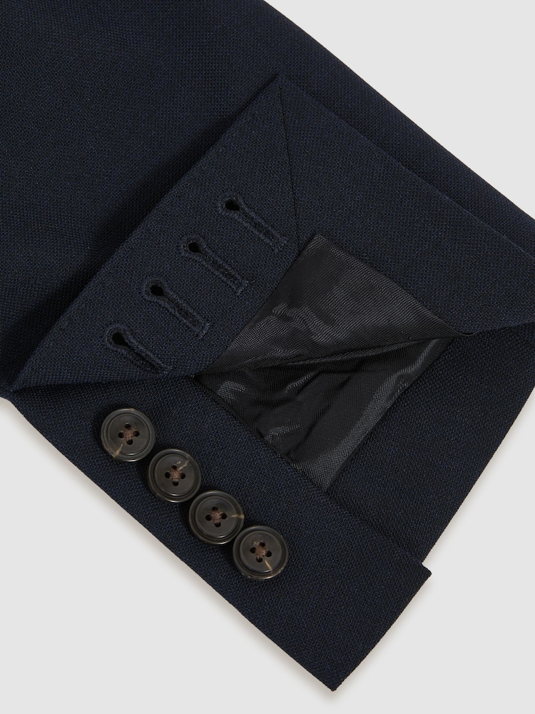 Marineblauw - Reiss Belmont slim fit colbert met dubbele rij knopen - Image 6 of 8