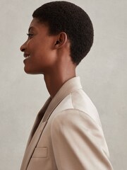 Reiss Gold Cole Satin Single Breasted Suit Blazer - Image 5 of 6