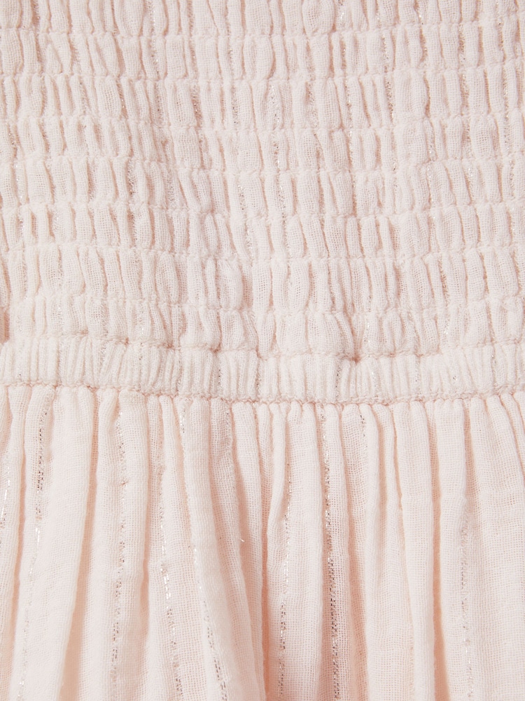 Reiss Pink Agatha 13-14 yrs Tiered Cotton Blend Ruffle Dress - Image 4 of 4