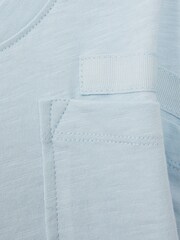 Reiss Blue Lulu 13-14 yrs Cropped Cotton Crew Neck T-Shirt - Image 6 of 6