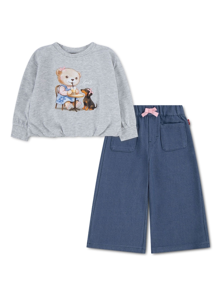 Levi's® Grey Crew Neck Sweat Top and Joggers Set 2 Piece - Image 1 of 4 Levi's® Grey Crew Neck Sweat Top and Joggers Set 2 Piece - Image 1 of 4