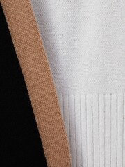 Reiss Ivory/Black Addison Wool Blend Colourblock Jumper - Image 7 of 7