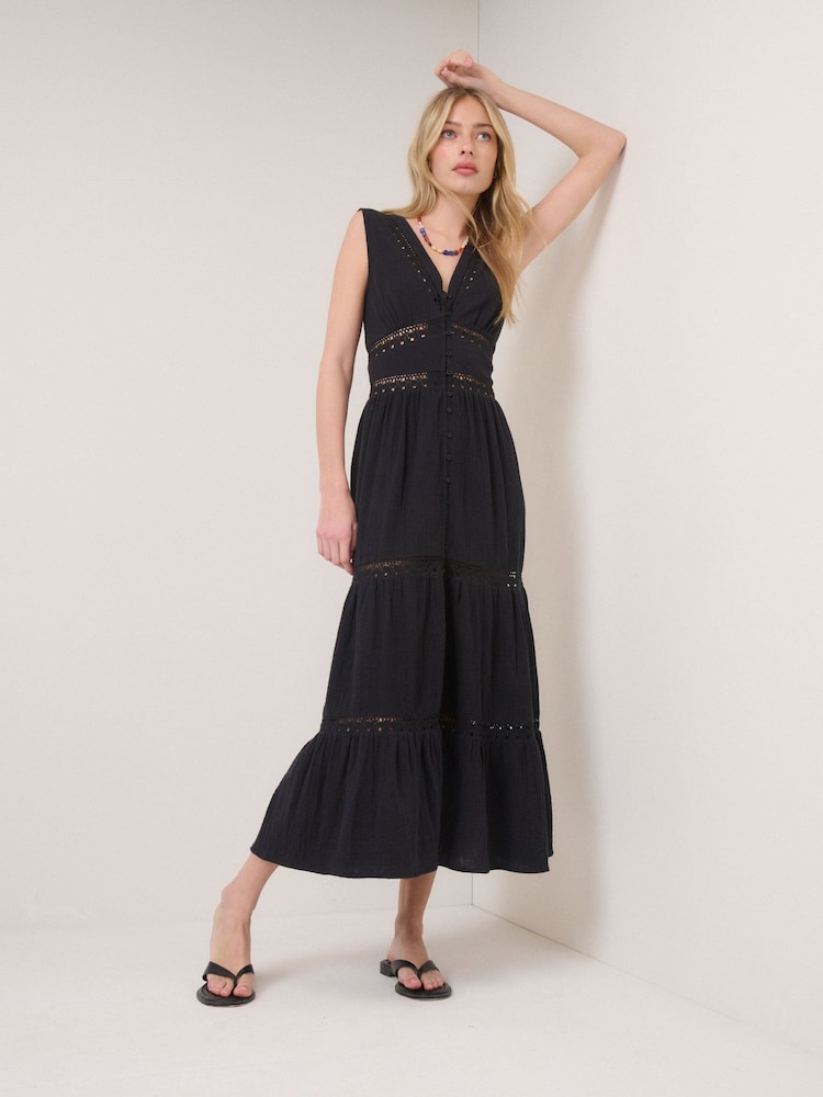 Nobodys Child Black Wrena Midi Dress - Image 1 of 5