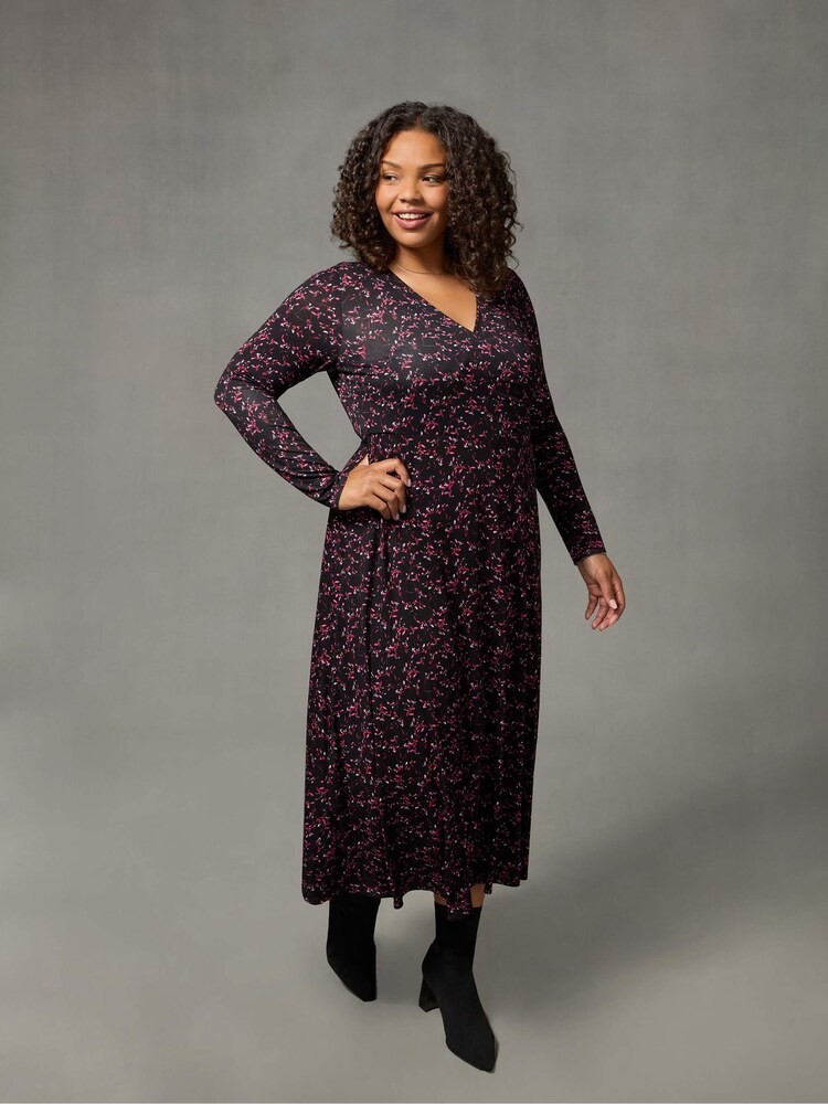 Live Unlimited Purple Jersey Wrap Dress - Image 1 of 4 Live Unlimited Purple Jersey Wrap Dress - Image 1 of 4