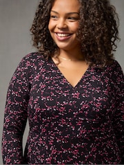 Live Unlimited Purple Jersey Wrap Dress - Image 3 of 4