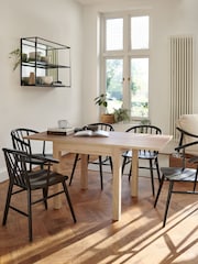 Natural Oak Effect 4 to 6 Seater Foldable Extending Dining Table - Image 1 of 3