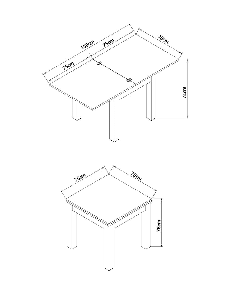 Natural Oak Effect 4 to 6 Seater Foldable Extending Dining Table - Image 4 of 4 Natural Oak Effect 4 to 6 Seater Foldable Extending Dining Table - Image 4 of 4