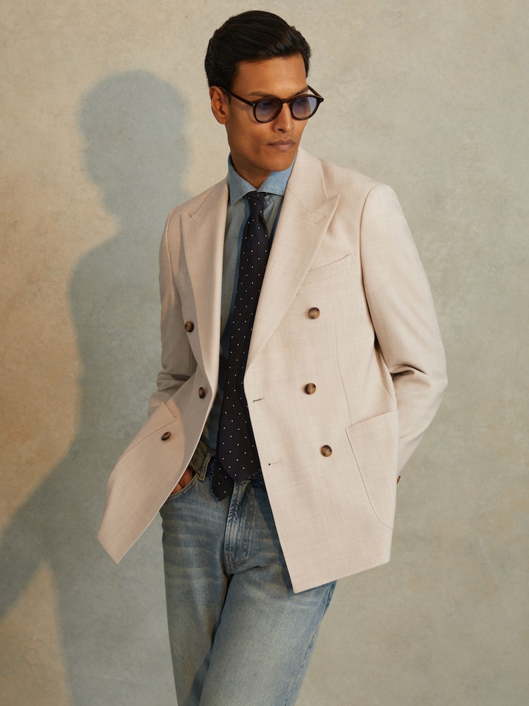 Pierre - Blazer de costume ajusté double boutonnage Reiss Belmont - Image 6 of 9