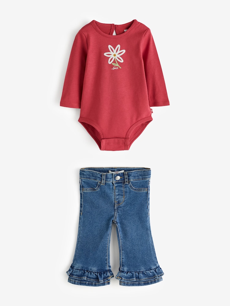 Levi's® Bodysuit and Ruffled Jeans Set 2 Piece - Image 1 de 1