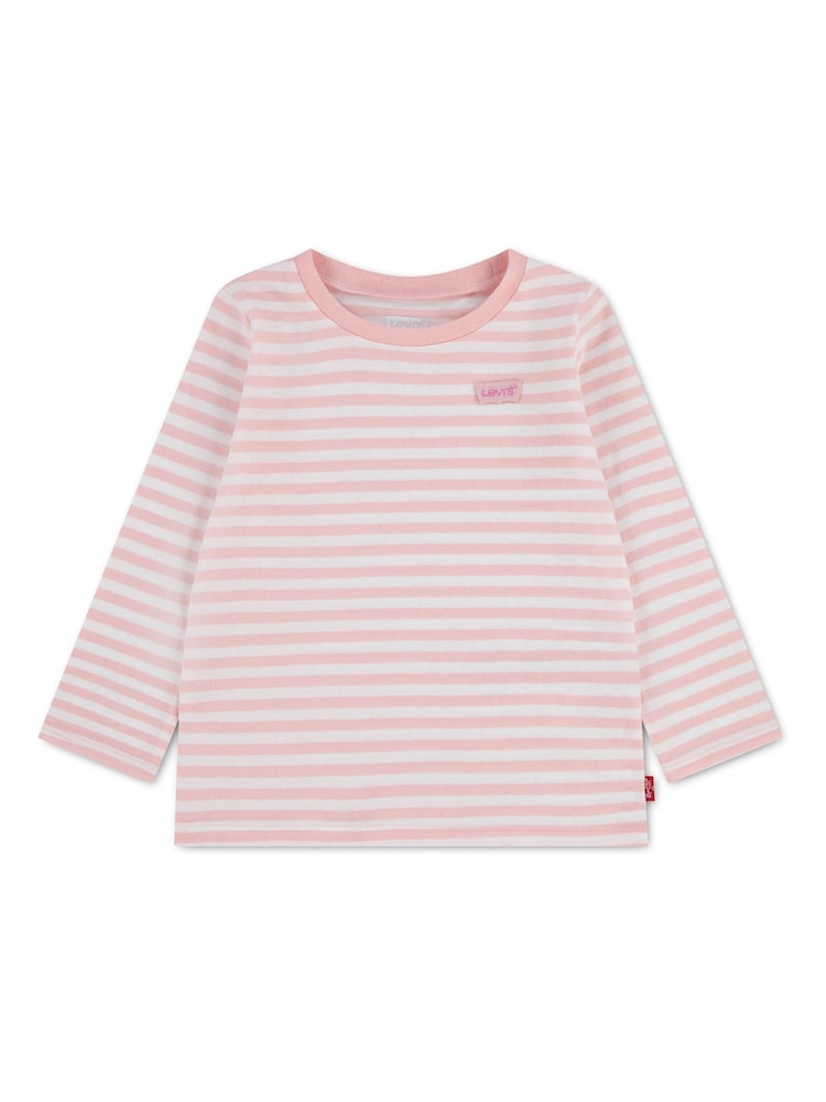 Levi's® Pink Striped Long Sleeve T-Shirt - Image 1 of 4 Levi's® Pink Striped Long Sleeve T-Shirt - Image 1 of 4