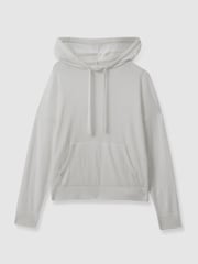 Reiss Ivory Candy Cotton Blend Sheer Hoodie - Image 2 of 4
