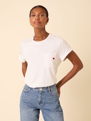 Nobodys Child White Embroidered Pocket T-Shirt - Image 1 of 5