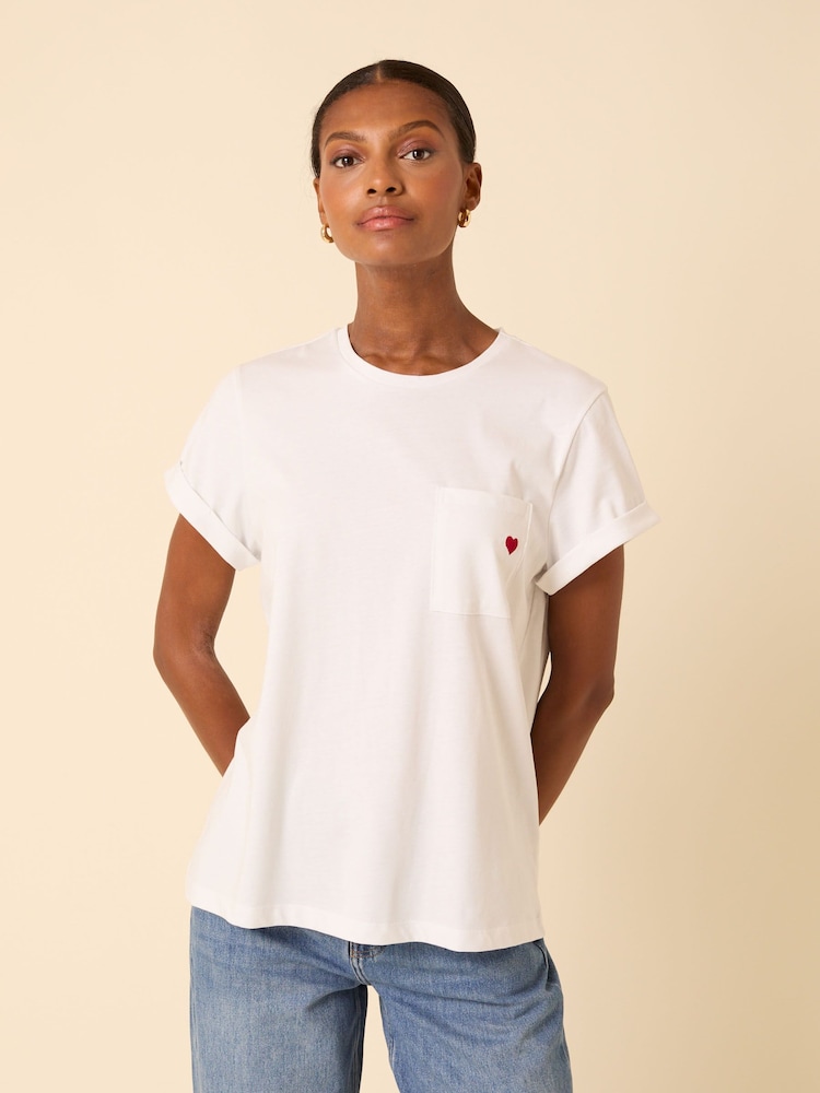 Nobodys Child White Embroidered Pocket T-Shirt - Image 2 of 5