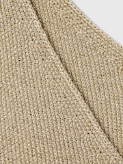 Reiss Gold Mika Metallic V-Neck Vest - Image 6 of 6
