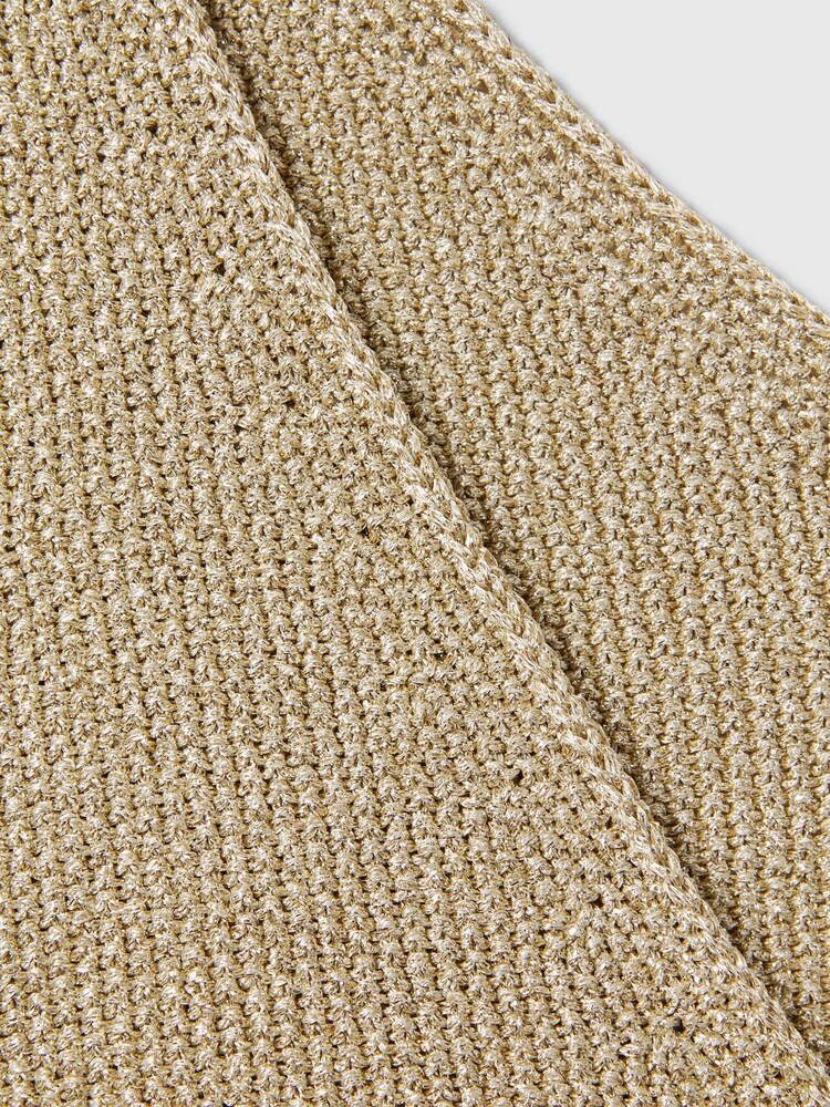 Reiss Gold Mika Metallic V-Neck Vest - Image 6 of 6 Reiss Gold Mika Metallic V-Neck Vest - Image 6 of 6