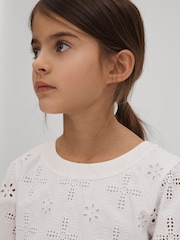Reiss Ivory Nella 4-9 yrs Cotton Broderie Lace Skirt - Image 5 of 7