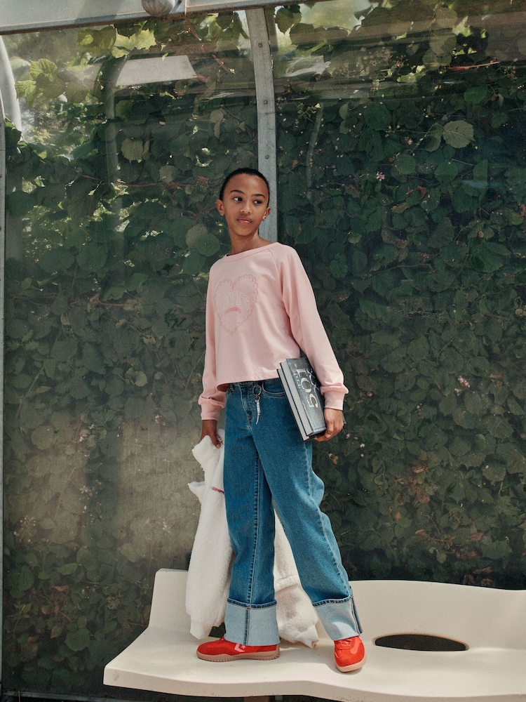 Levi's® Blue Wide Leg Roll Up Cuff Jeans - Image 1 of 5