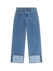 Levi's® Blue Wide Leg Roll Up Cuff Jeans - Image 3 of 5