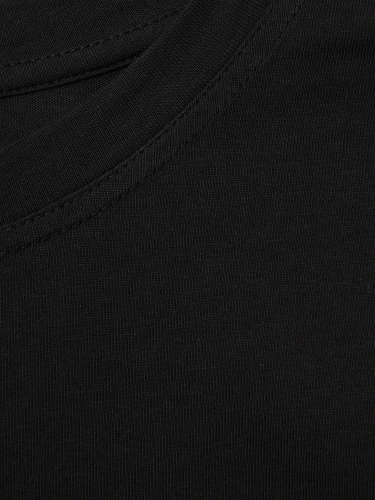 Reiss Black Morgan Cotton Capped Sleeve T-Shirt - Image 6 of 6