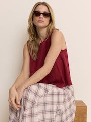 Nobodys Child Red Tulip Wrap Detail Tank Top - Image 3 of 5
