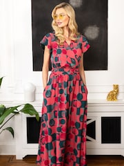 HotSquash Pink Chiffon Wrap Top Maxi Dress - Image 1 of 3