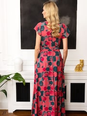 HotSquash Pink Chiffon Wrap Top Maxi Dress - Image 2 of 3