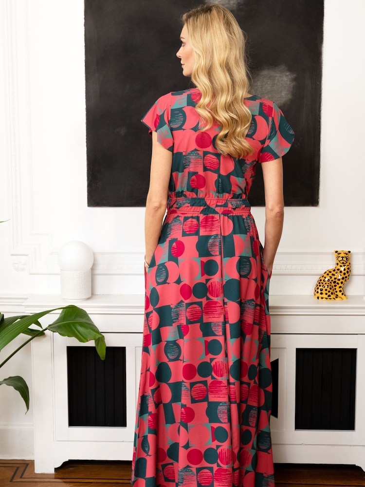 HotSquash Pink Chiffon Wrap Top Maxi Dress - Image 2 of 3