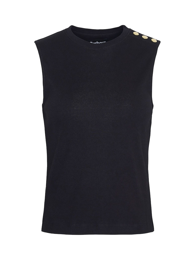 Barbour® International Hadfield Stretch Cotton Rib Tank Top - Image 7 of 7