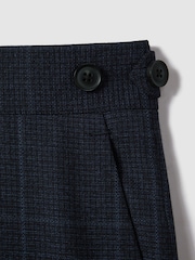 Reiss Navy Klink Wool Check Adjuster Slim Fit Trousers - Image 6 of 6