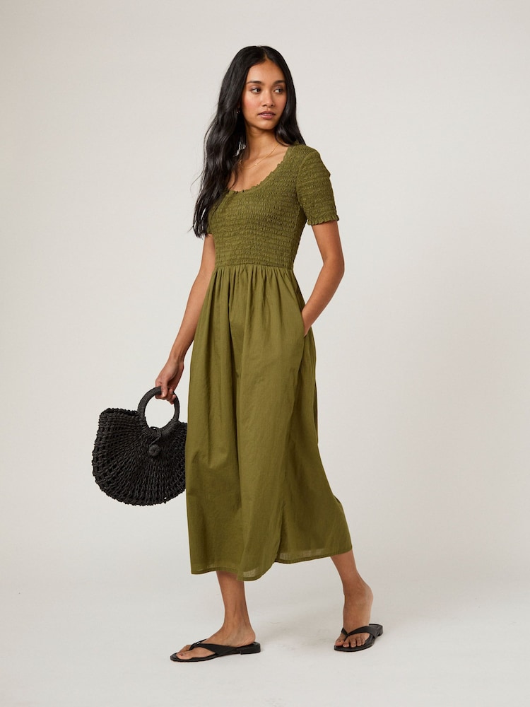 Nobodys Child Green Zita Midi Dress - Image 1 of 5