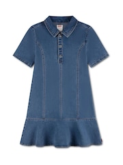 Levi's® Blue Short Sleeve Tiered Dress - Image 1 of 4