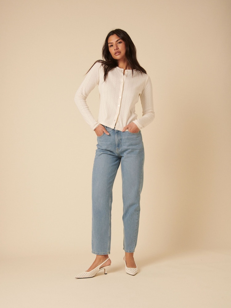 Nobodys Child White Erin Pointelle Cardigan - Image 1 of 5