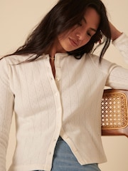 Nobodys Child White Erin Pointelle Cardigan - Image 4 of 5