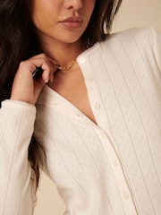 Nobodys Child White Erin Pointelle Cardigan - Image 5 of 5