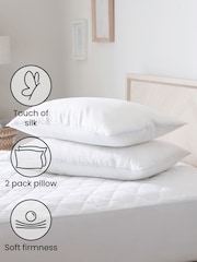 Set of 2 Sleep In Silk Soft 100% Cotton Pillows - Image 2 of 3
