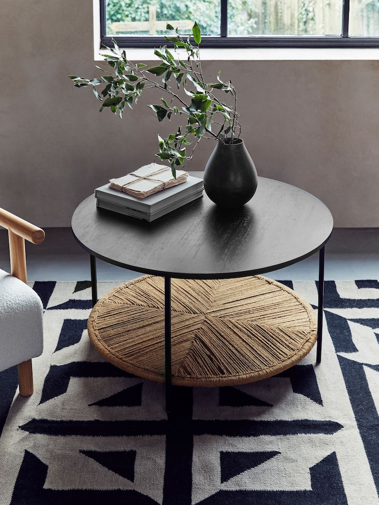 French Connection Metal and Jute Tatami Coffee Table - Image 1 of 5