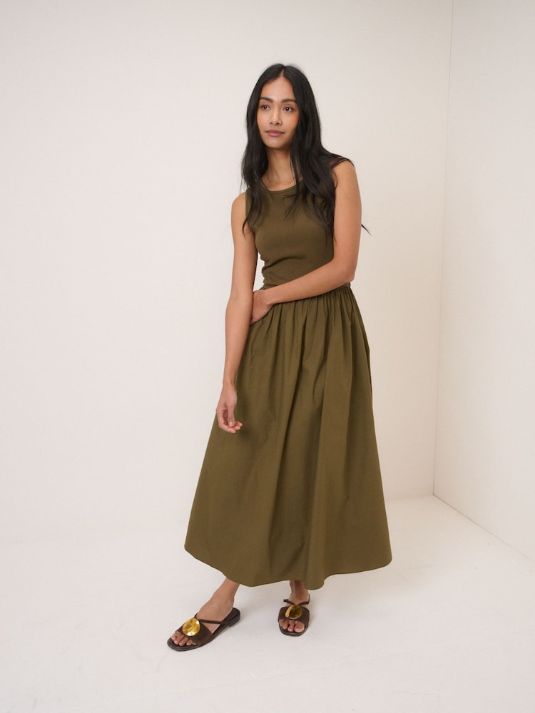 Nobodys Child Green Vera Midi Dress - Image 1 of 5