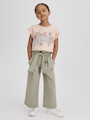 Reiss Khaki Bax 9-13 yrs Textured Cargo Trousers - Image 1 of 6