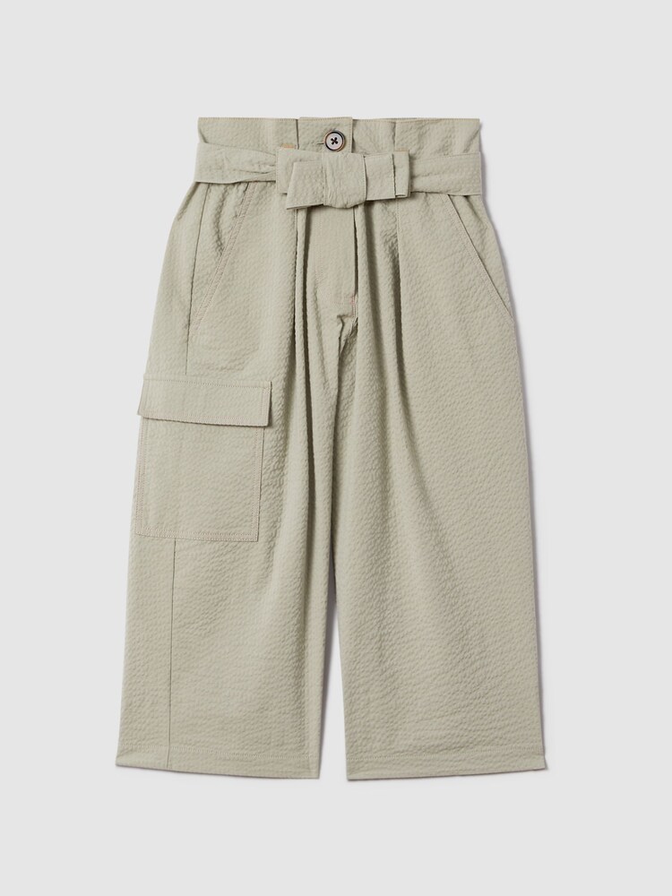 Reiss Khaki Bax 9-13 yrs Textured Cargo Trousers - Image 2 of 6