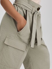 Reiss Khaki Bax 9-13 yrs Textured Cargo Trousers - Image 4 of 6