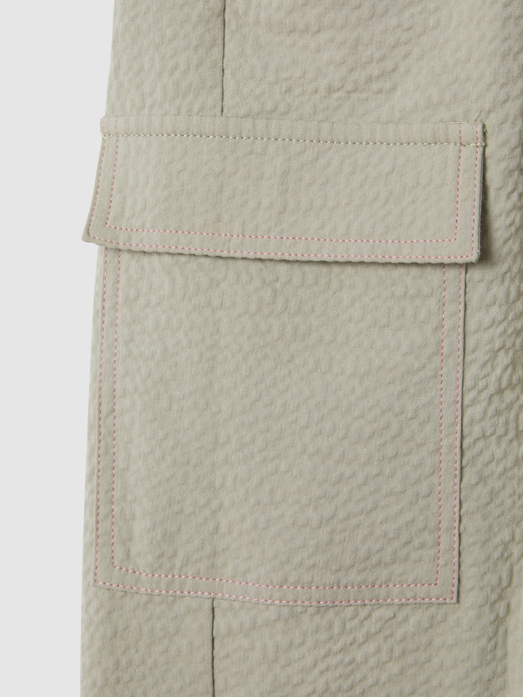 Reiss Khaki Bax 9-13 yrs Textured Cargo Trousers - Image 6 of 6