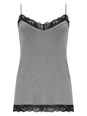 Pour Moi Grey & Black Sofa Loves Lace Hidden Support Soft Jersey Cami - Image 4 of 5
