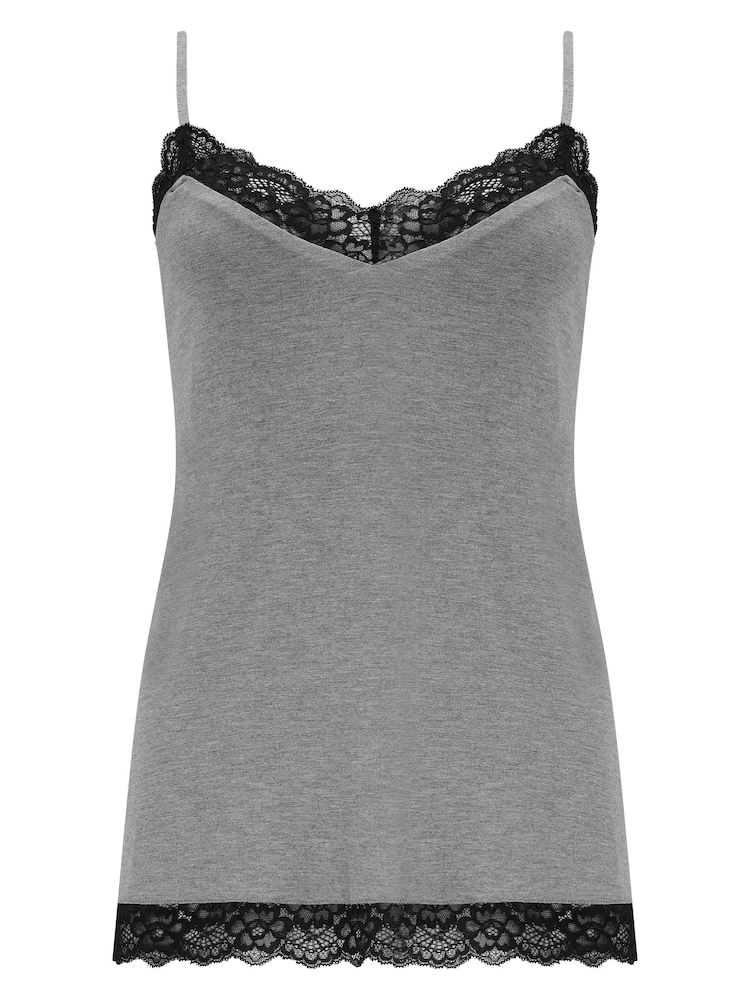 Grijs en zwart - Pour Moi - Sofa Loves Lace - Zachte jersey cami met verborgen ondersteuning - Image 4 of 5