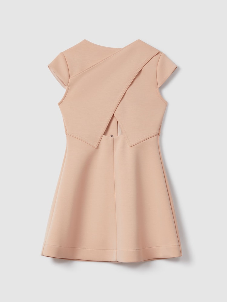 Reiss Pink Clover 9-13 yrs Scuba Cross-Back Dress - Image 2 of 3