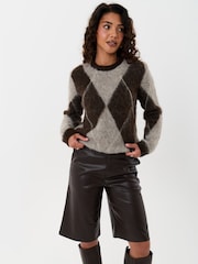 Threadbare Faux Leather Pleated Shorts - תמונה 1 מתוך 5