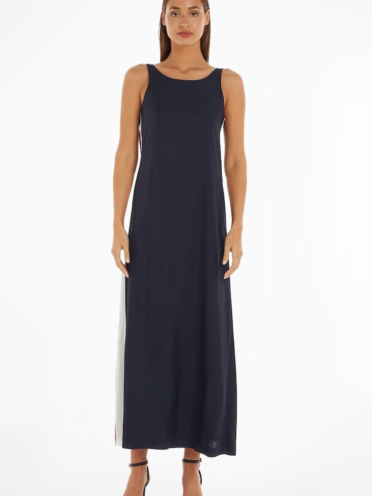 Tommy Hilfiger Blue Global Stripe Long Dress - Image 1 of 4