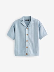 modra - 100% bombaž kratek rokav; s kratkimi rokavi z gumbi po celotni dolžini Polo majica (3mths-7yrs) - Slika 1 iz 3