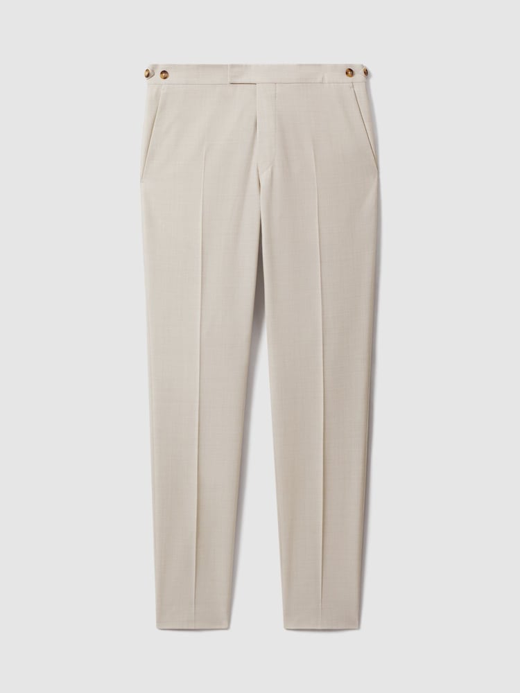 Reiss Stone Belmont Slim Fit Side Adjuster Trousers - Image 2 of 7